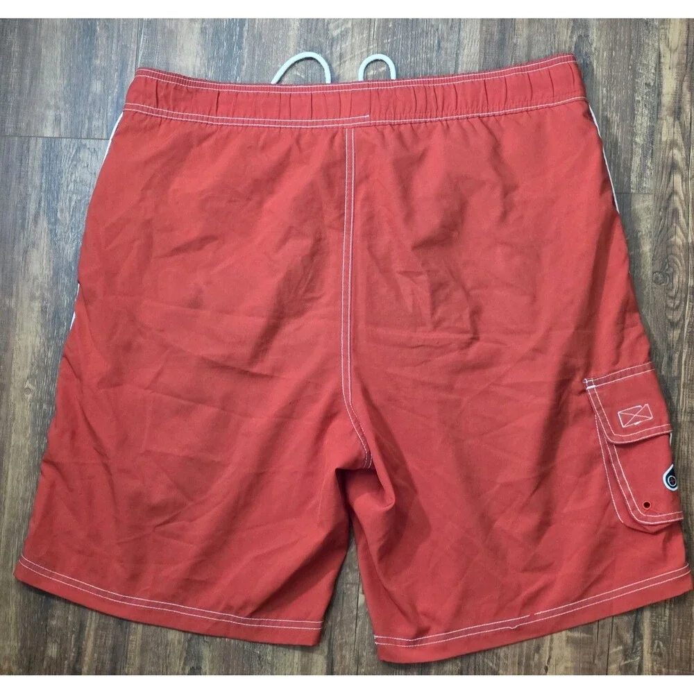 Original Watermen Guard Swim Trunks Mens M Red Surf Board Shorts Stretch